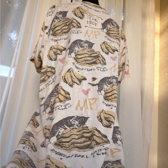 Magnolia Pearl Other - Magnolia Pearl Cat Graphic T Shirt Dress - Black and Tan